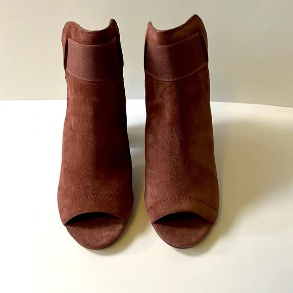 Splendid 'Open Toe Suede Booties, Burgundy, size 6.5 - Picture 1 of 11